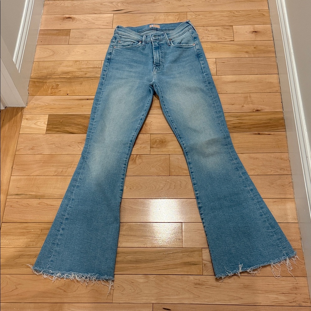 Mother Light Blue Women's Weekender Flared Jeans
